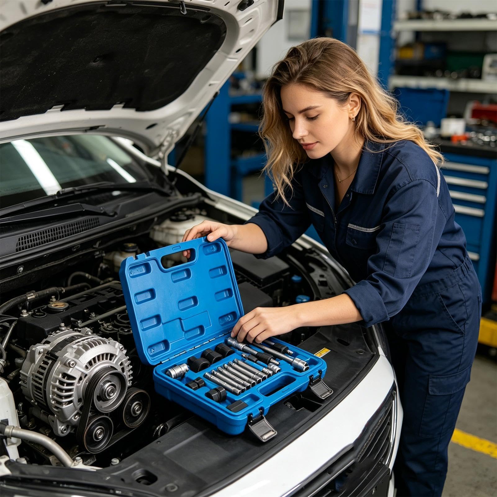 Estrattore Per Pulegge Kit Tendicinghia | Set di Rimozione Puleggia per Meccanici per Meccanici Tecnici Officina Fai da Te SUV Camion