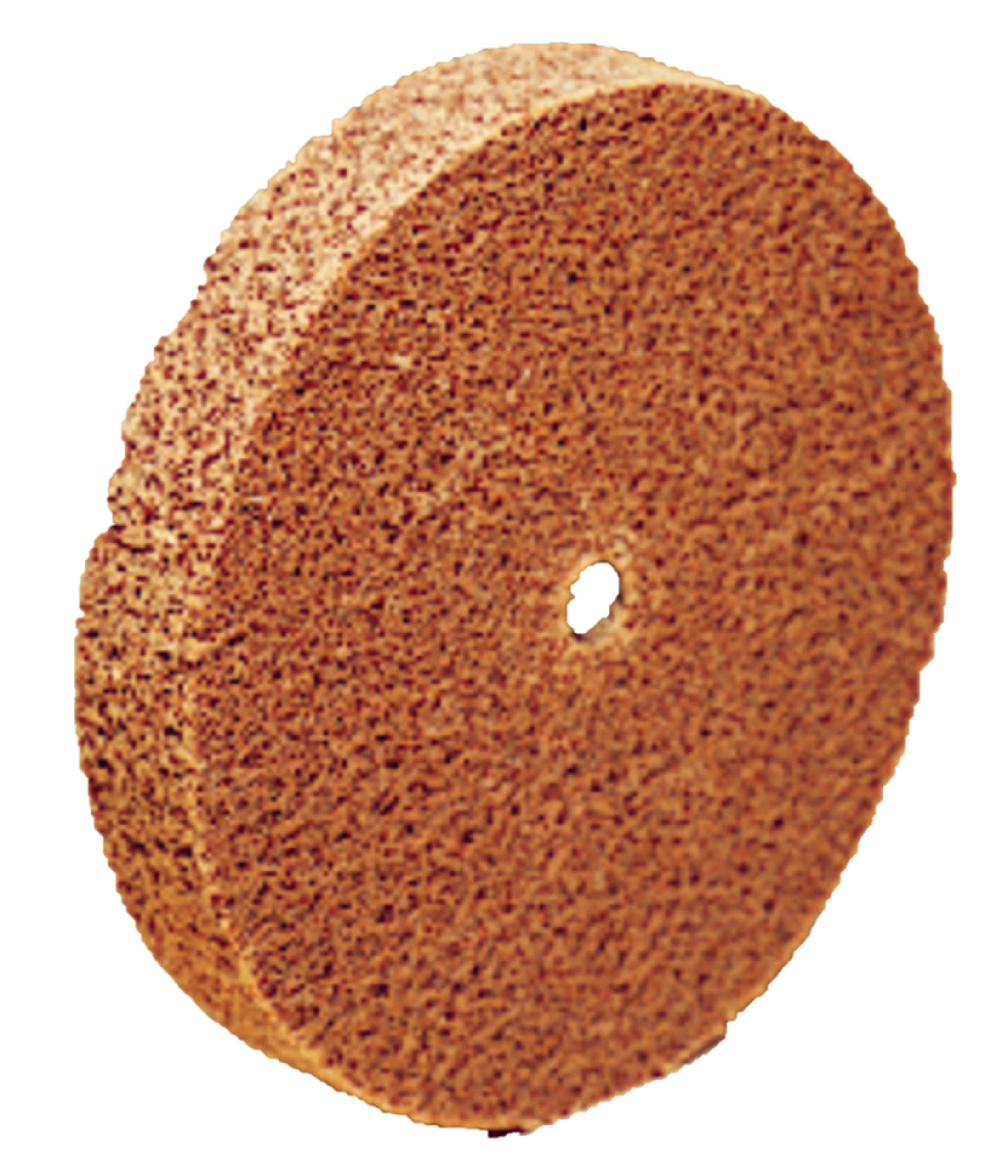 3M Scotch-Brite CP-UW Unitized Aluminum Oxide Medium Deburring Wheel - Fine Grade - Arbor Attachment - 1 in Dia 3/16 in Center Hole - Thickness 1 in - 35100 Max RPM - 01560 [PRICE is per WHEEL]