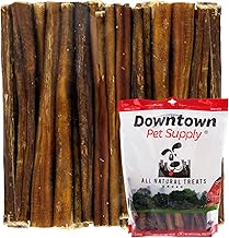 Downtown Pet Supply Bully Sticks for Dogs, Junior Size (6", 12-Pack) Rawhide Free Dog Chews Long Lasting Non-Splintering Pizzle Sticks - Low Odor Bully Sticks for Small Dogs