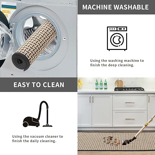 Miniatura 5 de Alfombras y tapetes de cocina antideslizantes, lavables, juego de 2, alfombras absorbentes para cocina, 17 x 30 pulgadas, 17 x 47 pulgadas, tapetes