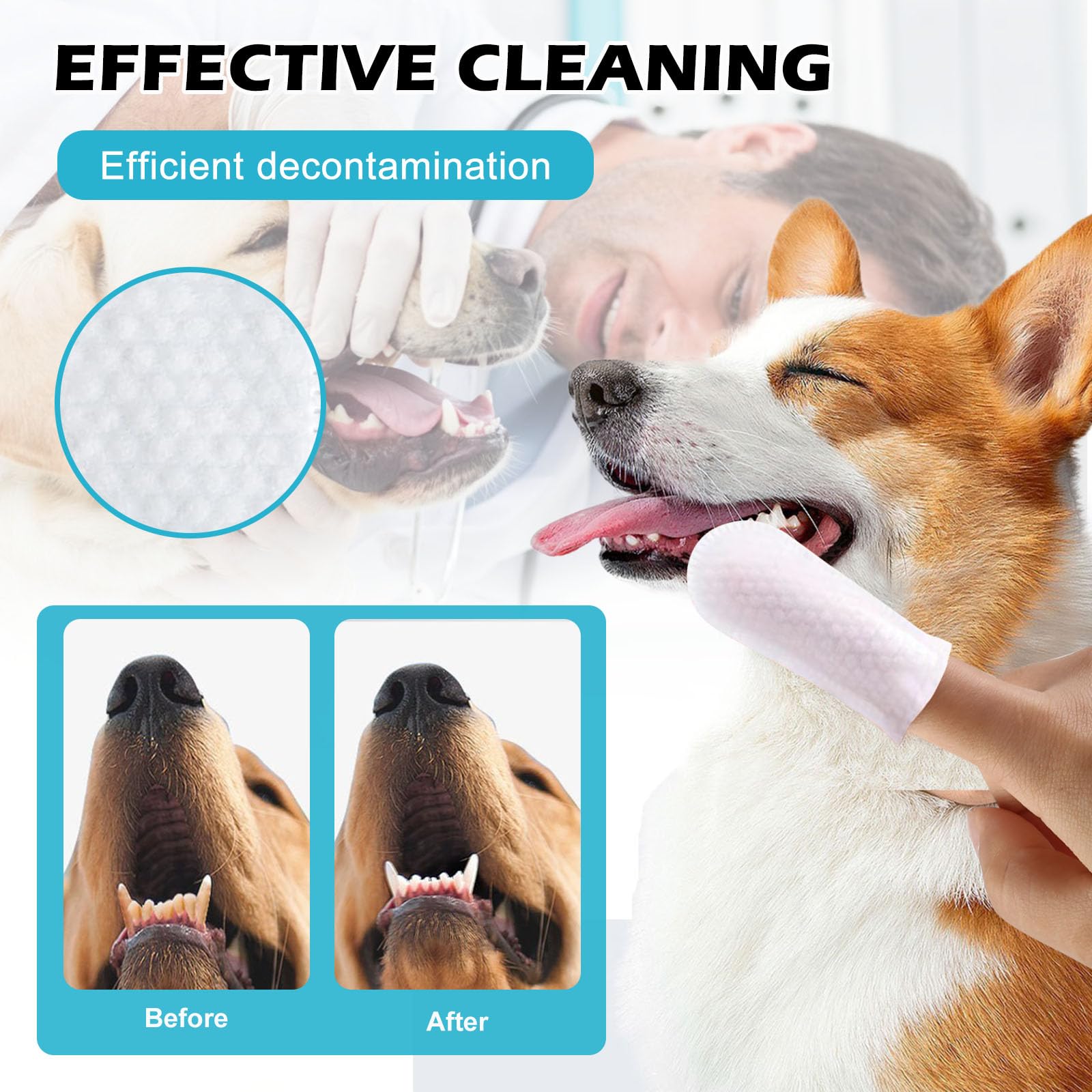 3 Packs Doigtiers De Soin Oreilles Pour Animaux, 20 Pièces