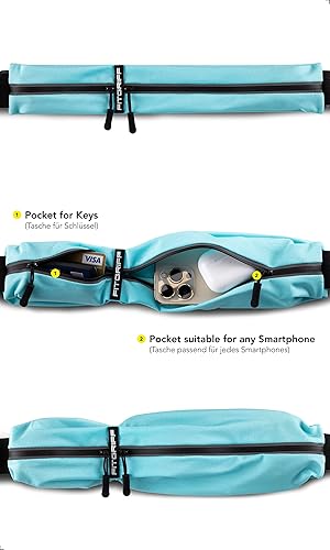 Miniatura 2 de Cinturón de correr para hombres y mujeres, bolsa segura para correr, para teléfono, llaves y artículos esenciales, para todos los teléfonos