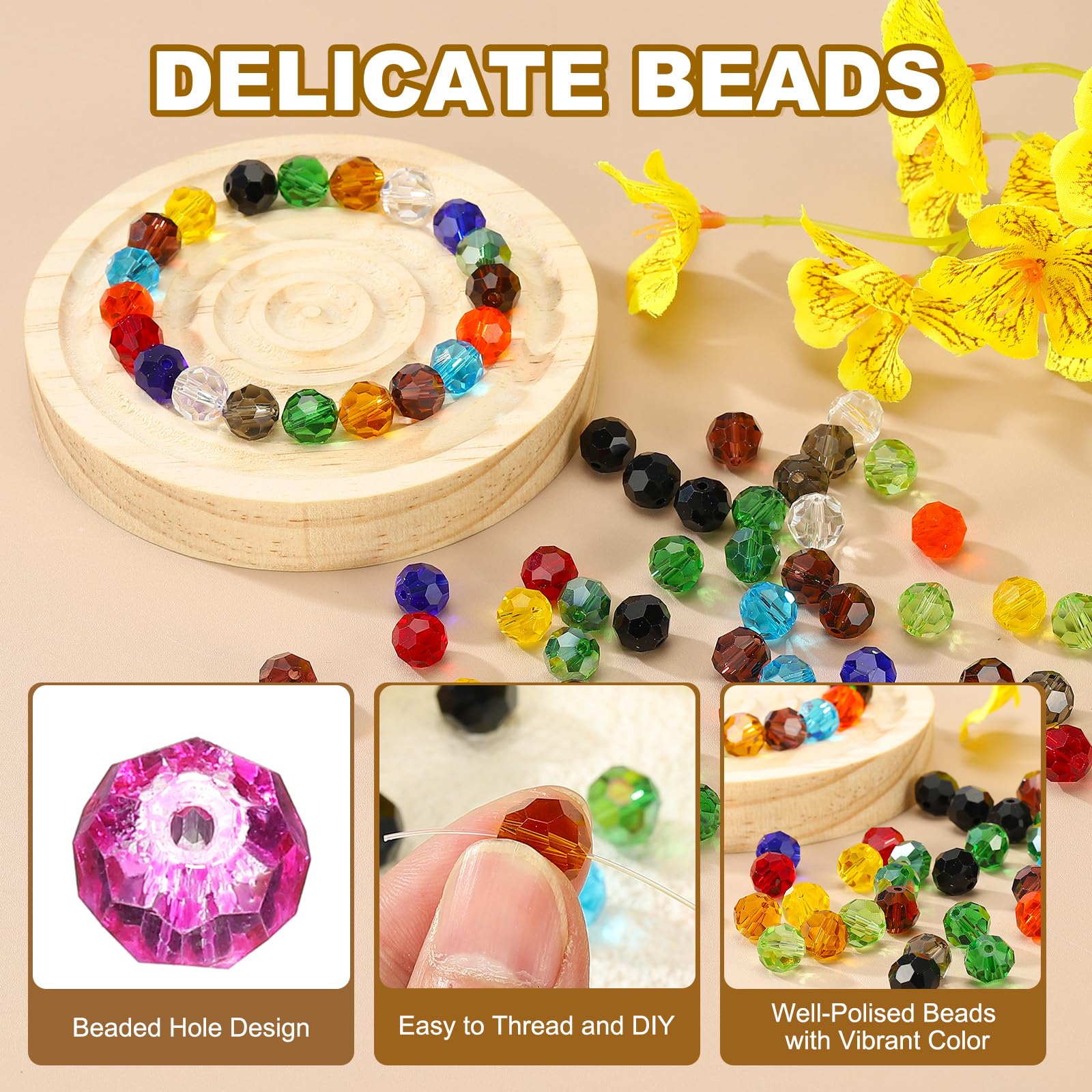 PATIKIL 10mm Round Crystal Beads - Image 3