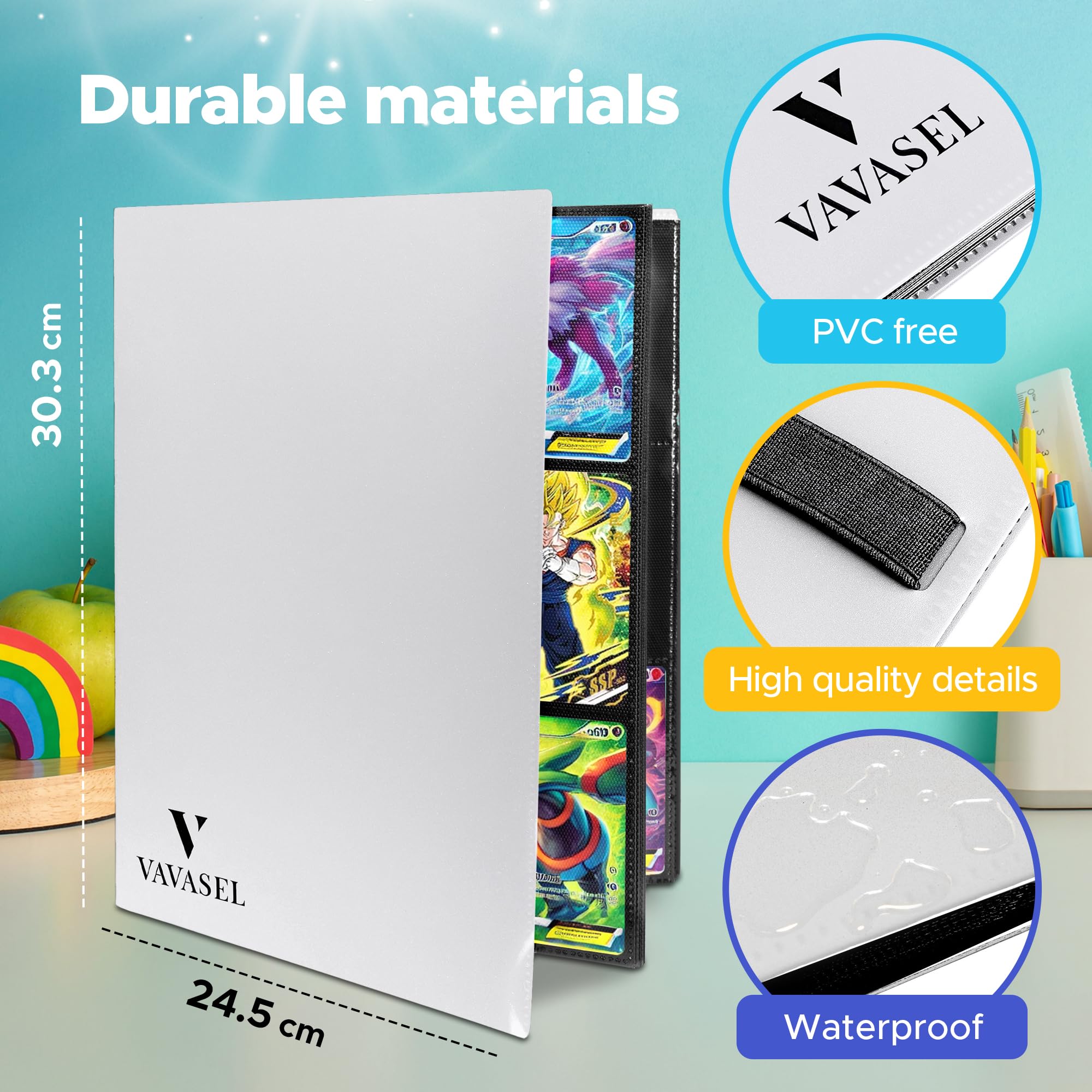 Vavasel 9 Pocket Trading Card Album Folder, 360 Side Loading Pocket Binder for Collectible Cards TCG, Trading Card Game - Image 4
