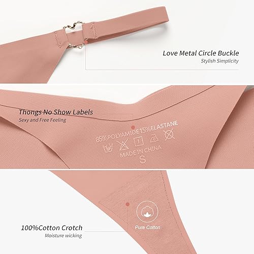 Miniatura 4 de DEANGELMON Tanga para mujer, ropa interior sin costuras, bragas invisibles, tiro bajo, cómodo, paquete de entrenamiento de microfibra