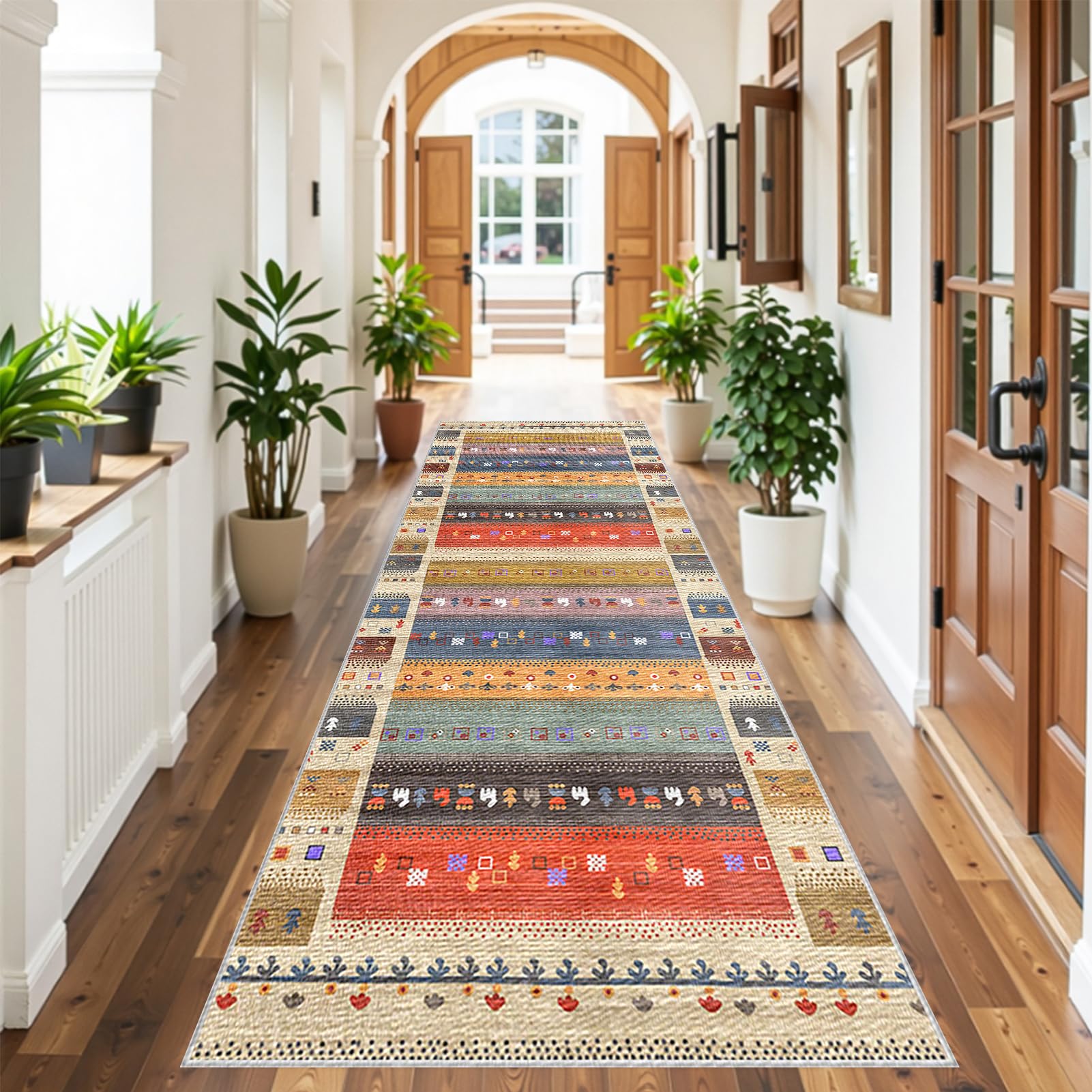 Runner Rugs For Hallway, Kitchen Runners Non Slip Washable Carpet Runners Long Absorbent Hall Runners For Hallway Entryway Corridor Bedroom Door Mat Floor Carpet for Entrance Narrow Rug 50 x 100 cm — image 1