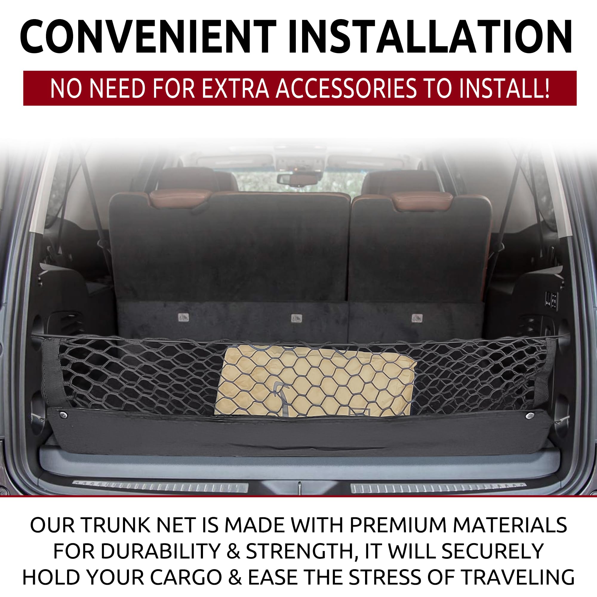 Escalade Organizer Net Envelope Style Cargo Net For Chevy Suburban & GMC Yukon - Trunk Organizer Netting 2015-2025 Cadillac Escalade Trunk Net - Foto 2