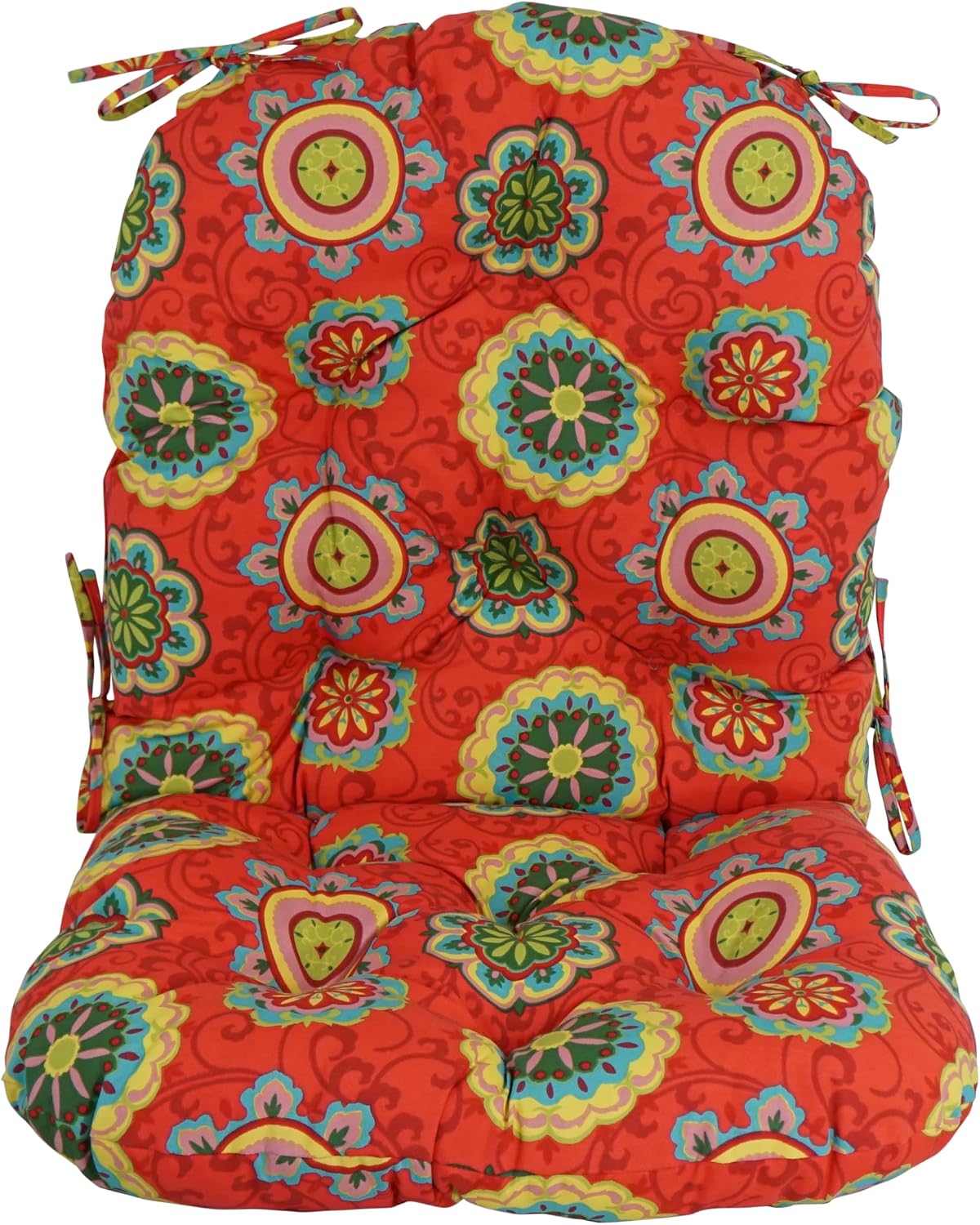Blazing Needles Patterned Outdoor Spun Polyester Swivel Rocker Cushion, 48" x 24", Farrington Terrace Grenadine