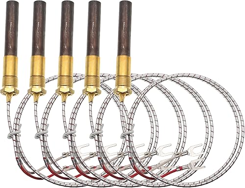 Vista 7 de Termopar de 750 mv para calentador de calor Glo, chimenea de repuesto de termopila de chimenea y accesorios de estufa para estufas de gas de fuego