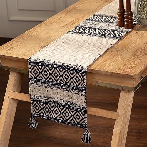 REDEARTH Camino de mesa Camino de mesa tejido a mano exquisito hecho a mano bohemio decorativo para mesa de comedor, mesa de café, consola,