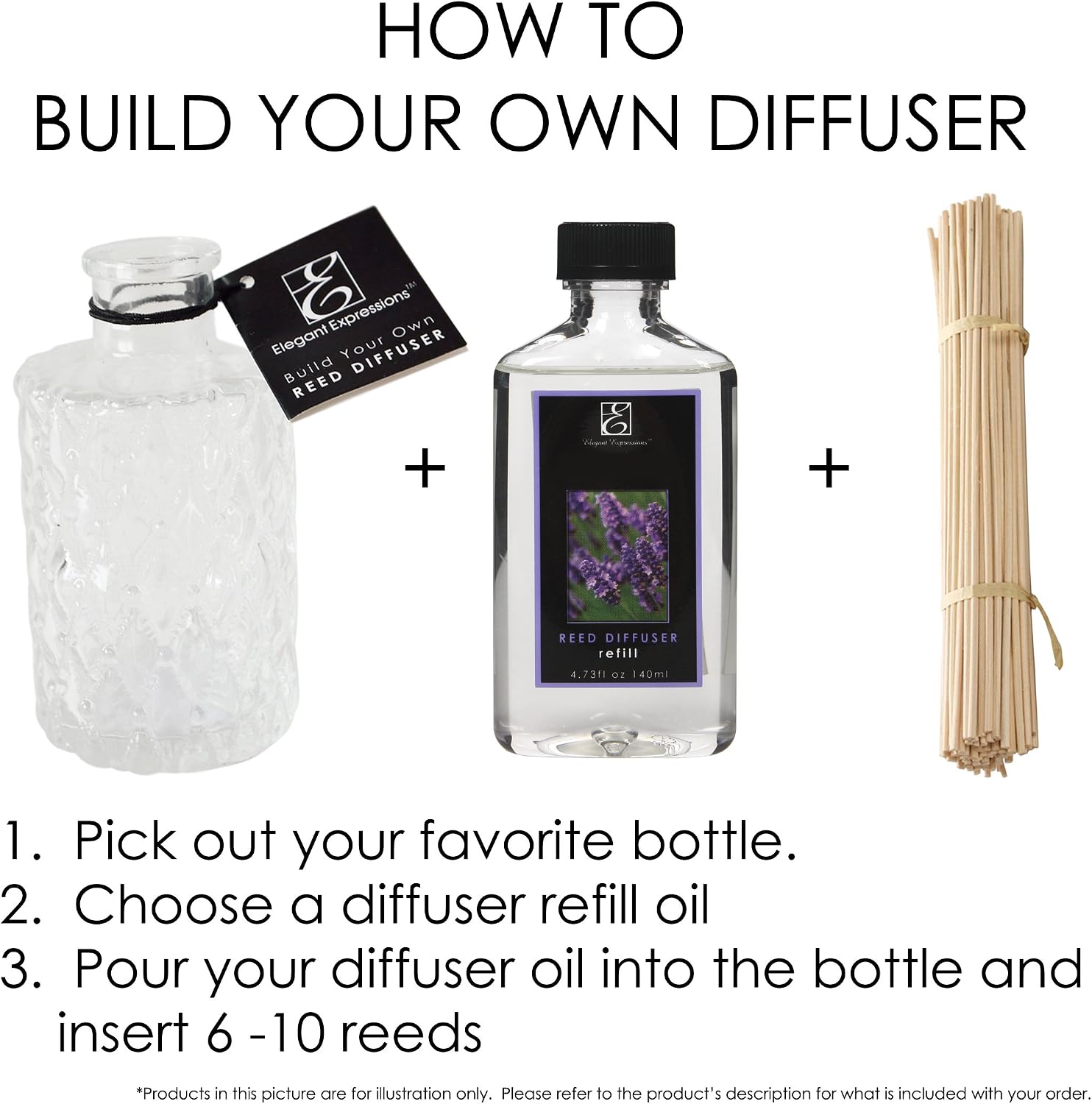 Hosley Set of 4 Glass Diffuser Bottles - 4" High. Premium Heavy Quality. Ideal for Use with Essential Oils, Hosley Replacement Diffusers & Hosley Reed Sticks, Diy, Crafts, Bud Vase O3