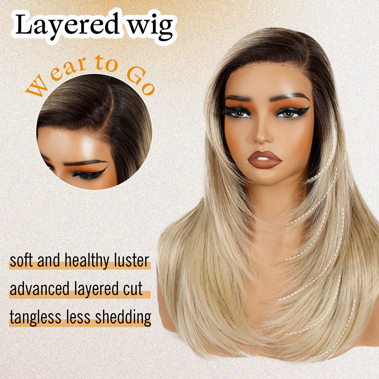 FASHION IDOL wear to go lace front synthetic Wig With Baby Hair Pre Plucked Synthetic Wig Natural Looking Body Wave Wigs for Women Glueless Lace Front Wigs (NATHL8/T12Q/22D/22D - Image 2
