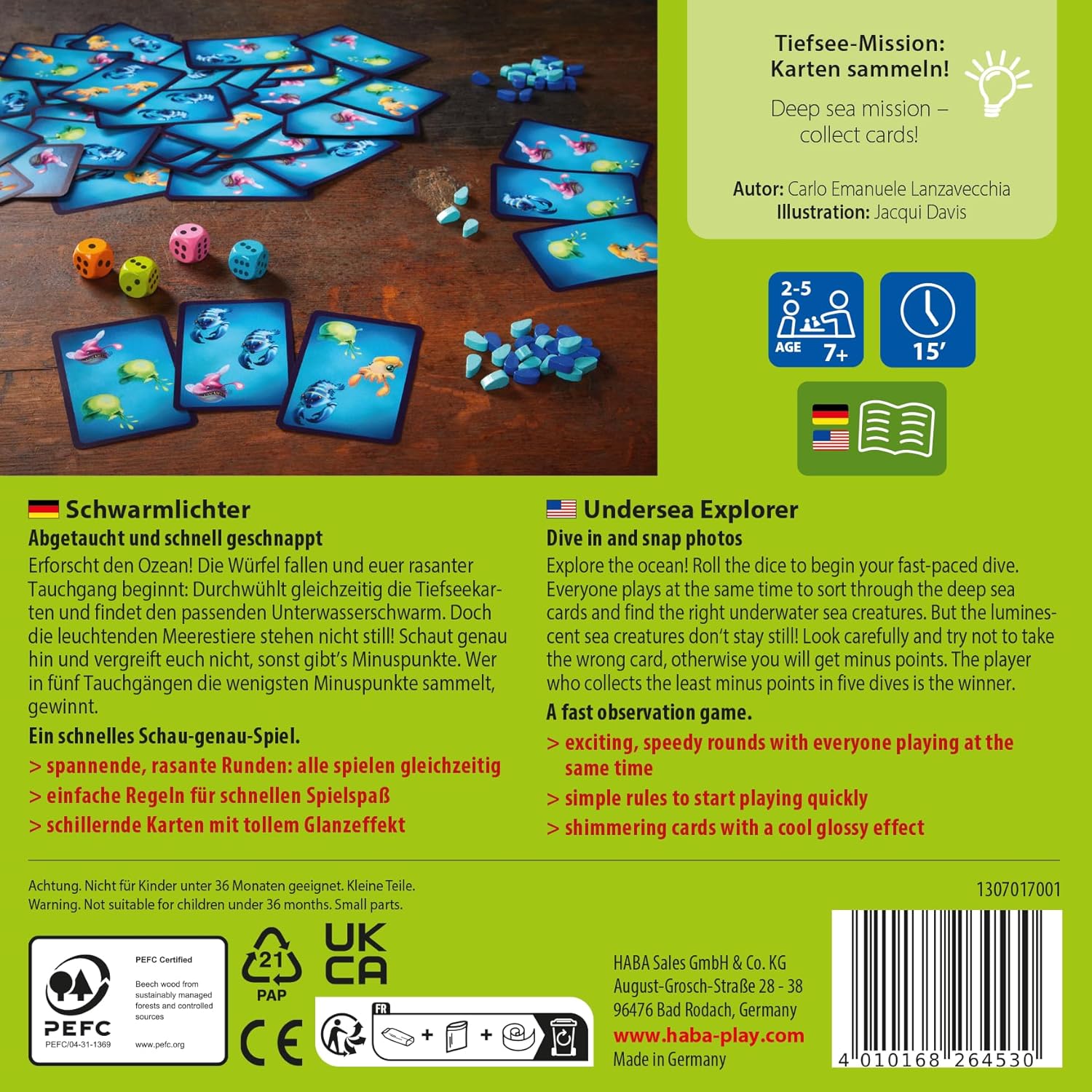 HABA Swarm Lights - Exciting Underwater Card Game with Simple Rules for Quick Fun - for Children from 7 Years - 1307017001