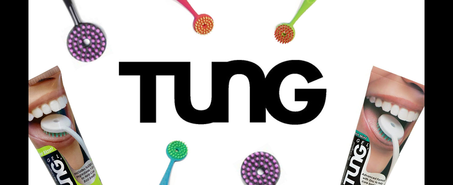 Tung Brush Tongue Cleaner, Plastic Tung Scraper, Tongue Cleaning to Fight Bad Breath, Halitosis Defense, USA Made, 2-Pack w/Cap