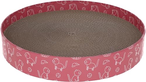 Kerbl Pet Cama rascadora para Gatos Circle, 34x5,5cm, Rosa, cartón Corrugado Reciclado