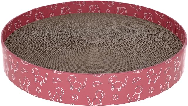 Kerbl Pet Cama rascadora para Gatos Circle, 34x5,5cm, Rosa, cartón Corrugado Reciclado