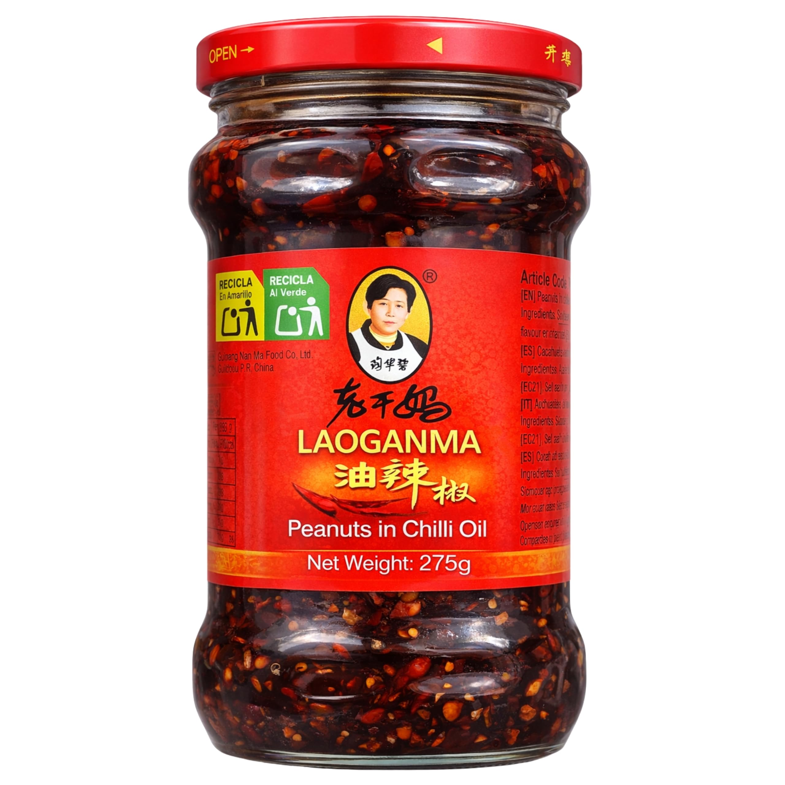LaoGanMa Peanuts in Chili Oil 275g – Salsa Picante China con Cacahuetes Crujientes