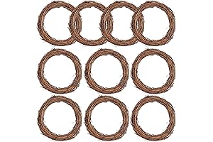 Marrywindix 6 Inch Grapevine Wreath Set for Christmas and Holiday Decorations