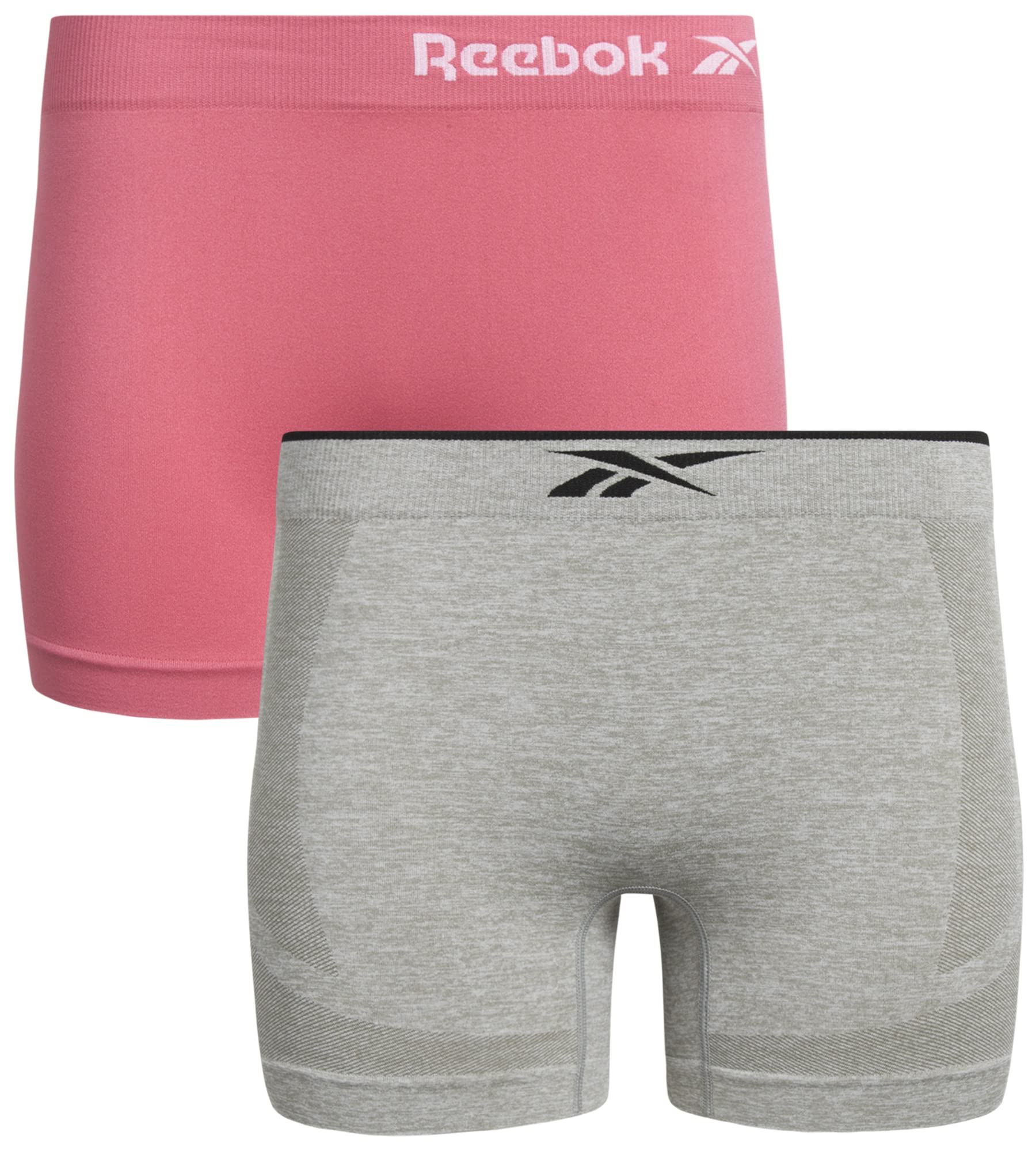 ReebokWomen's Boy Shorts Underwear - 2 Pack Performance Mid Length Boyshort Panties - Seamless Underwear for Women (S-XL)