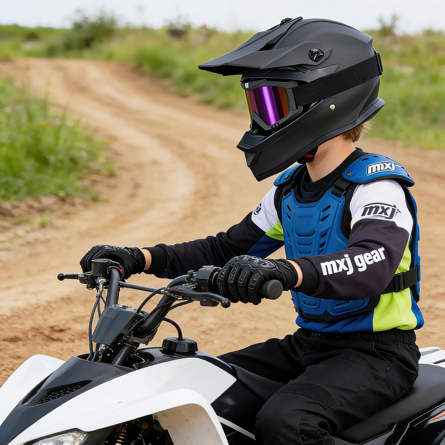 Youth Dirt Bike Helmets,MM605 Kids Full Face Motocross Helmets Set