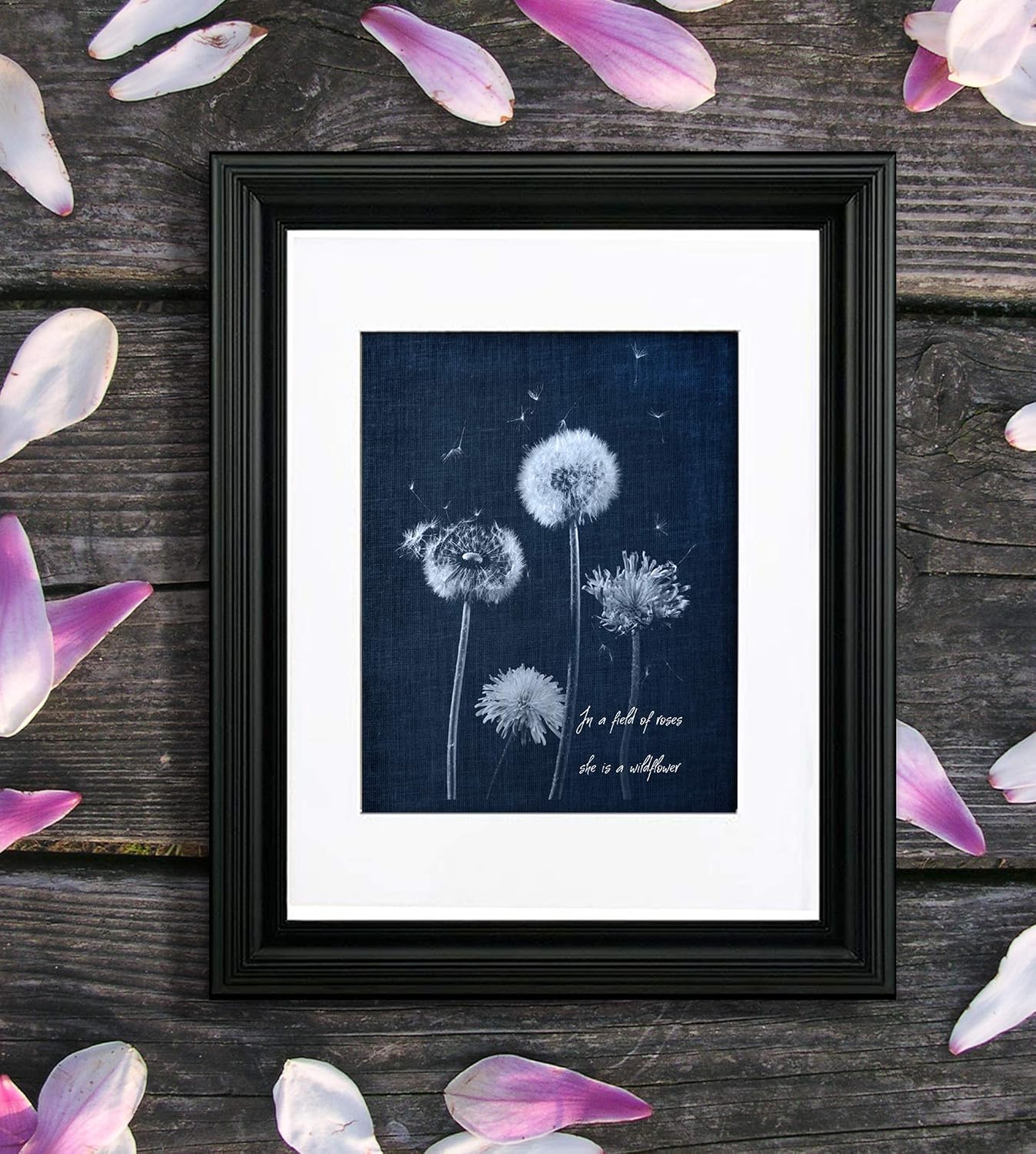 In A Field of Roses She is a Wild Flower Quote Wall Art set of 6 Unframed Decor Prints