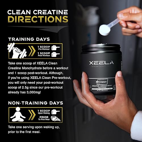 Miniatura 6 de XEELA Creatina para ganancia muscular magra, creatina en polvo natural para hombres y mujeres con arrugas, aumenta la fuerza y la potencia, reduce