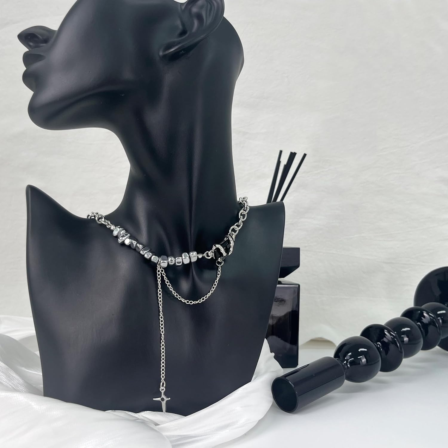 Y2k Irregular Necklace Star Pendant Moonlight Stone Fashion Collar Chain Design Spicy Silver Jewelry for Women - Image 6