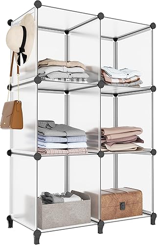 HOMIDEC - Estantería de almacenamiento de 6 cubos, biblioteca con martillo de metal, organizador de cubos para niños, armario, dormitorio, baño,