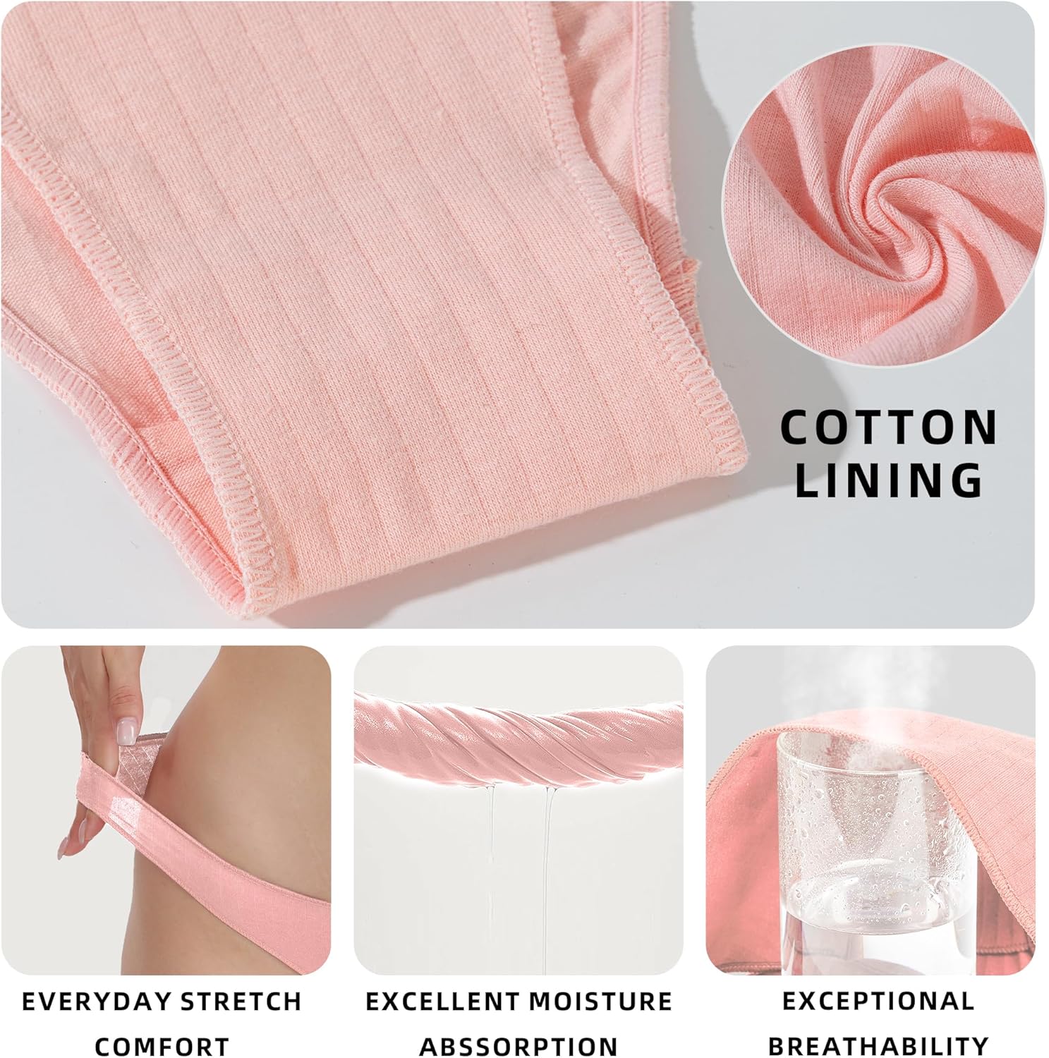 6-pack Cotton Underwear for Women Low Rise Stretch Bikini Sexy Ladies Panties - Image 4