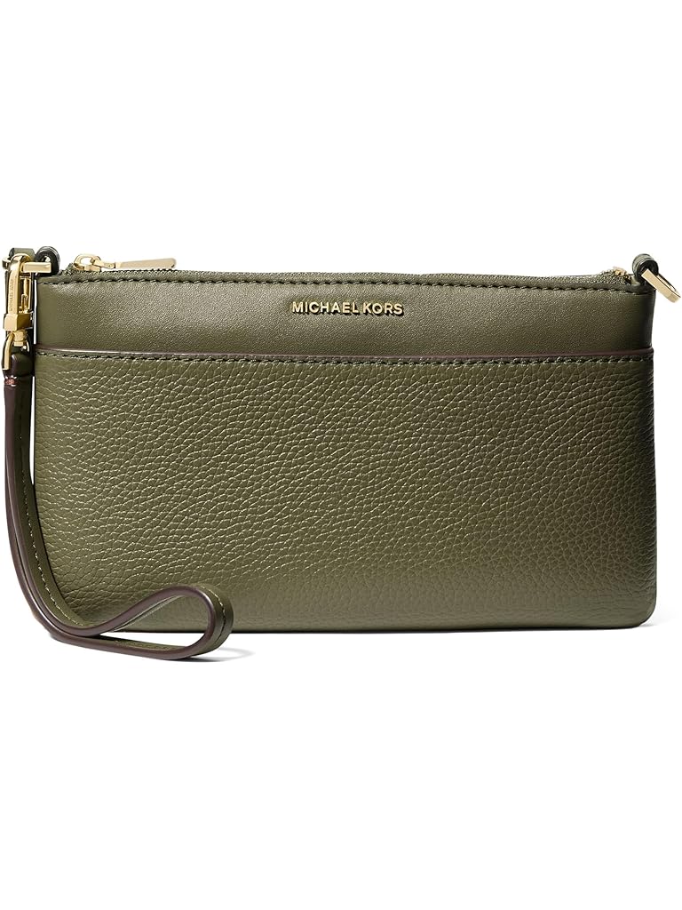 Beige Michael Kors Jet Set Medium Top Zip Convertible Wristlet