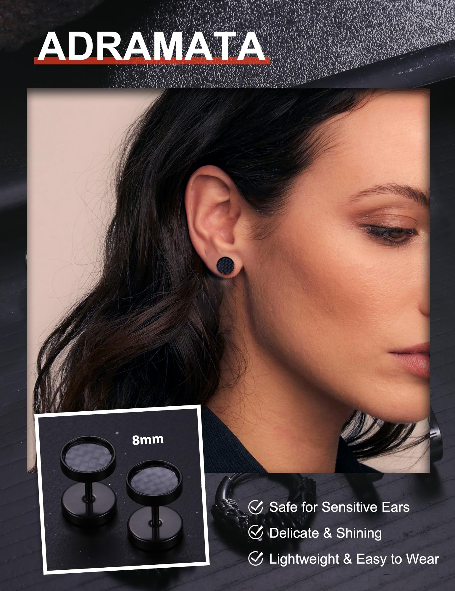 Adramata 10 Pares Pendientes Hombre Acero Inoxidable Vikingos Pendientes Hipoalergénico Piercing Cartílago Pendientes