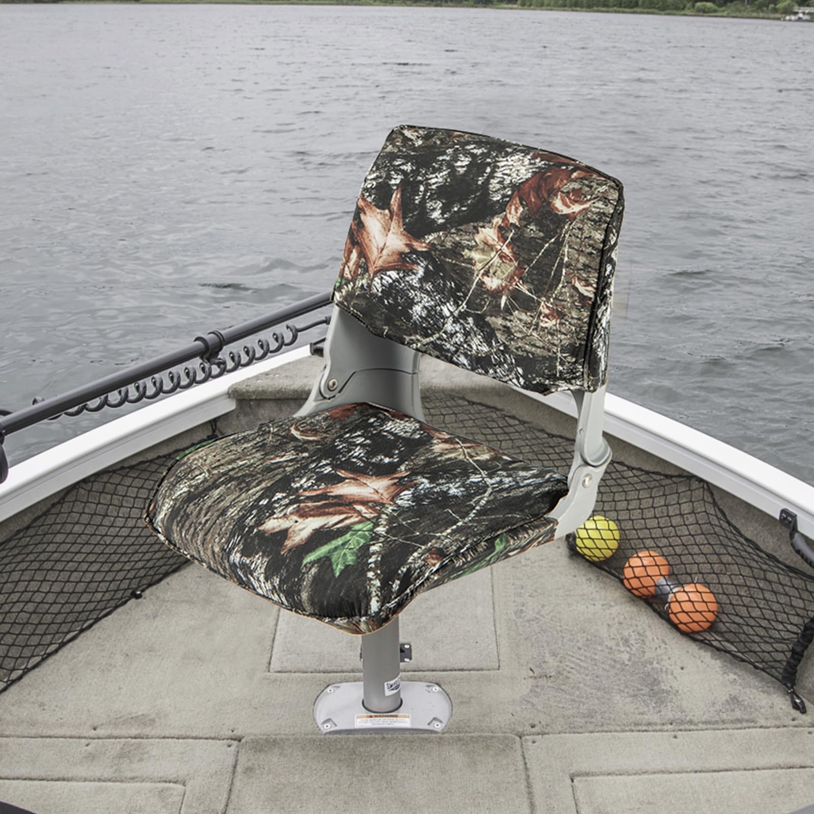 KOMFOTTEU Sedile da barca con schienale basso, sedia pieghevole per barche in tessuto Oxford e spugna, sedile in yacht ergonomico, 50 x 50 x 47 cm, mimetico