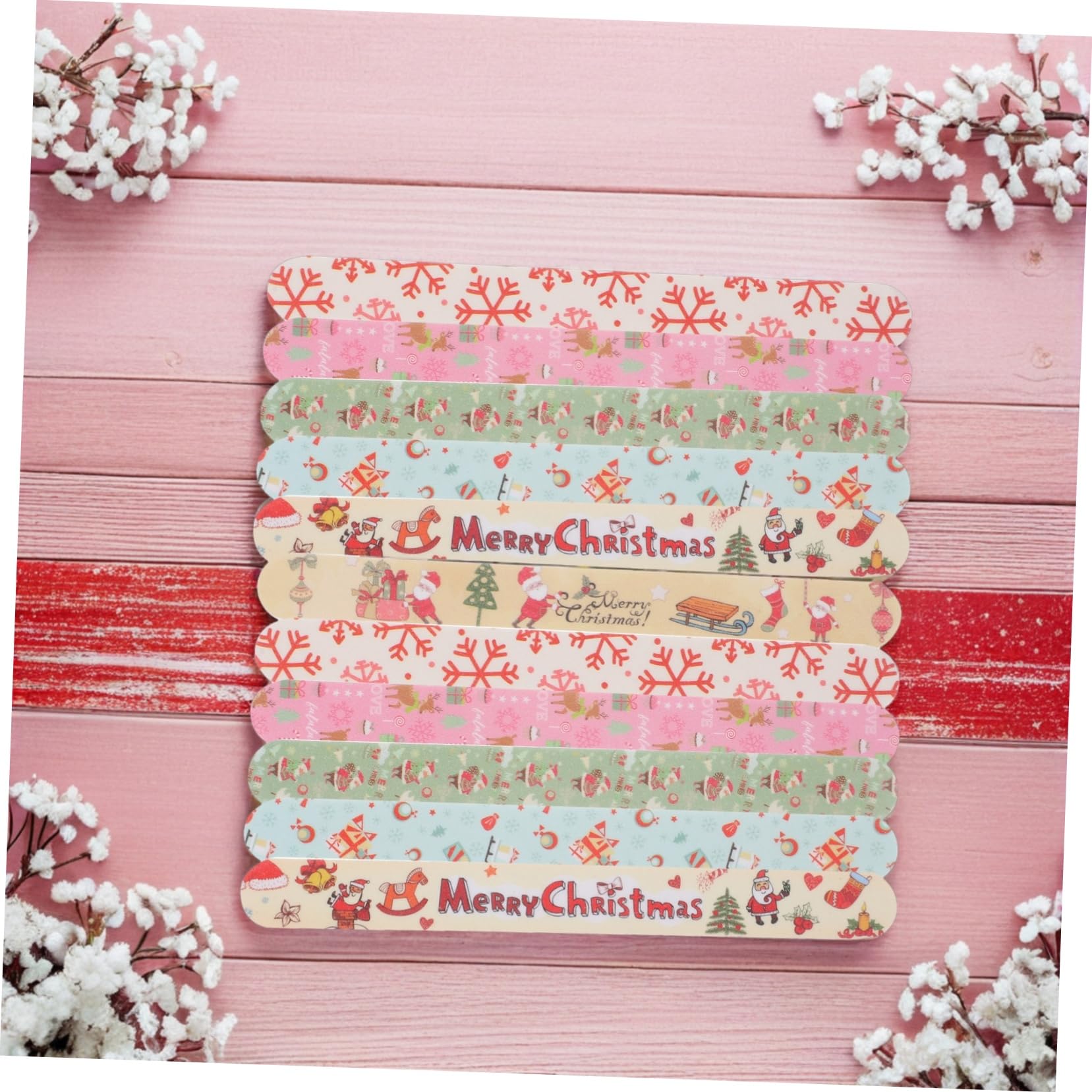 24stücke Teiliges Nagelfeilen Eva-material mit Weihnachtsmotiven Polierwerkzeug für Maniküre und Pediküre zum Feilen und Glätten der Nägel Zufälliger Stil
