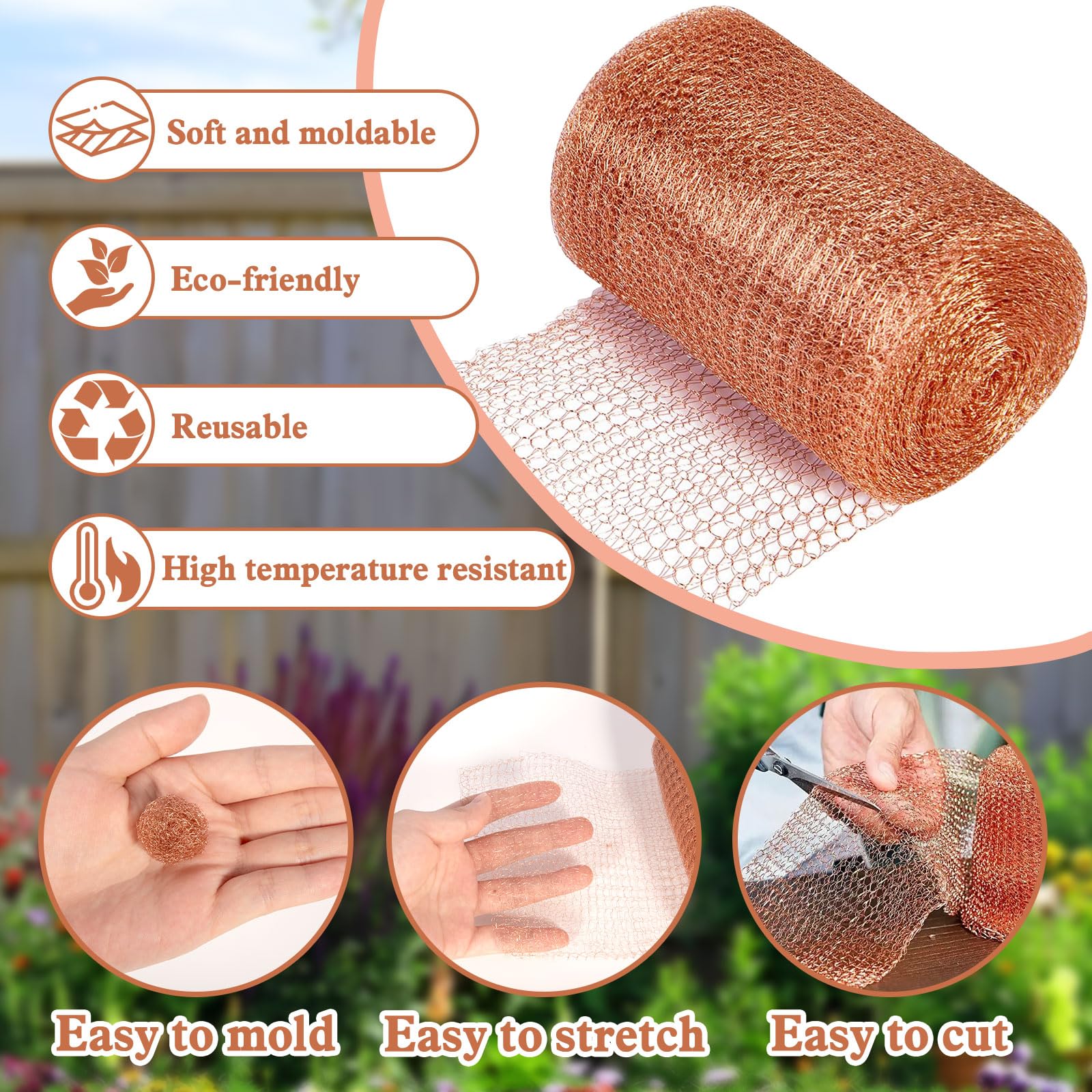 Filet Anti Limaces Et Escargots, 12.7cm X 6m Ruban Cuivre Anti Limace, 100% Fil De Cuivre, Pour Protection Du Jardin, Empêchant Les Rats, Les Escargots Et Autres Parasites (6 Mètres, Avec Ciseaux