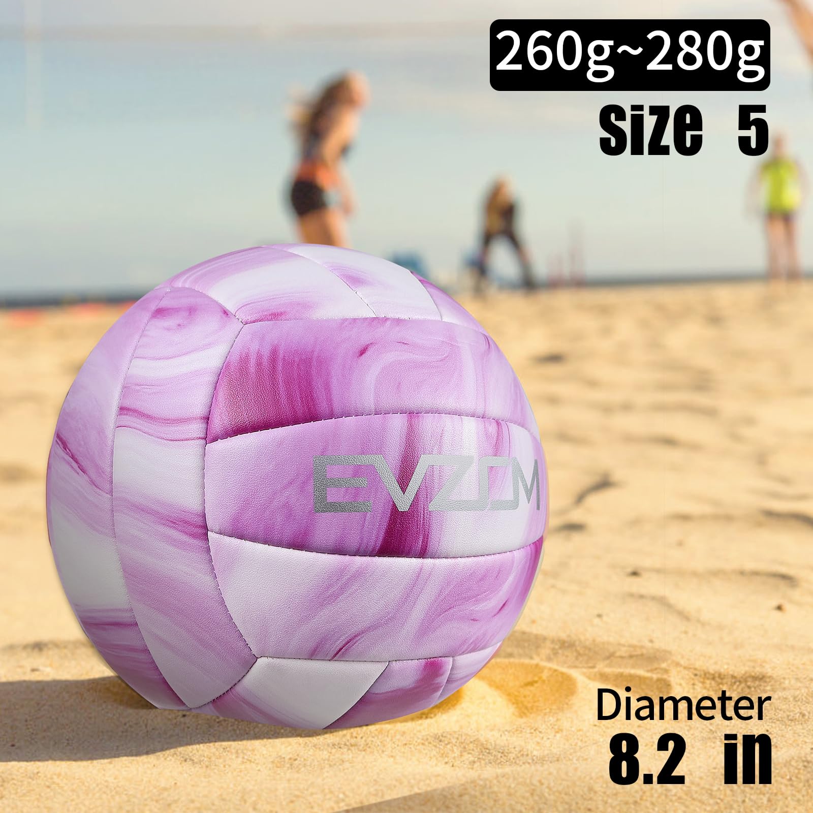 EVZOM Super weicher Volleyball, Strandvolleyball, offizielle Größe 5, für Outdoor/Indoor/Pool/Fitnessstudio/Training, Premium-Volleybälle, Ausrüstung, Haltbarkeit, Stabilität, Sportball