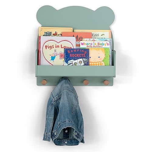 Miniatura 9 de babyGap by Delta Children Brannan Bear - Estante de pared con 4 ganchos, color verde salvia