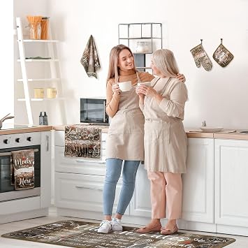 Fourluoo 10 Pcs Brown Kitchen Decor and Accessories Set for Women Gifts