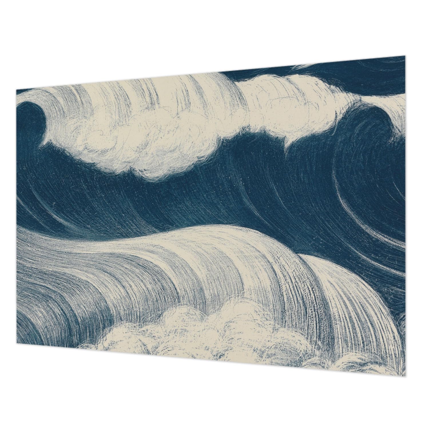 Papier peint intissé vagues lavable et impression haute qualité
