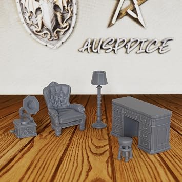 Tables and Chairs Set Unpainted Miniatures, DND Minis for Dungeons and Dragons, Fantasy Tabletop RPG Game Props,TTRPG Role Playing Accessory, Ideal for DMS & Interior Encounters-AS745