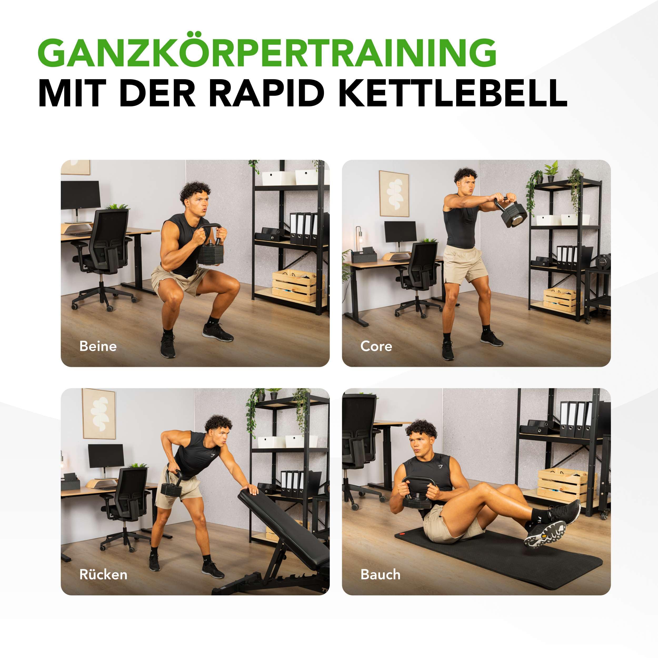 Tunturi Rapid Verstellbare Kettlebell – 3,5-kg-Kettlebellset – Verstellbar von 2,5 bis 3.5 kg – 2 Kettlebells in einem – Gewichteset für das Homegym