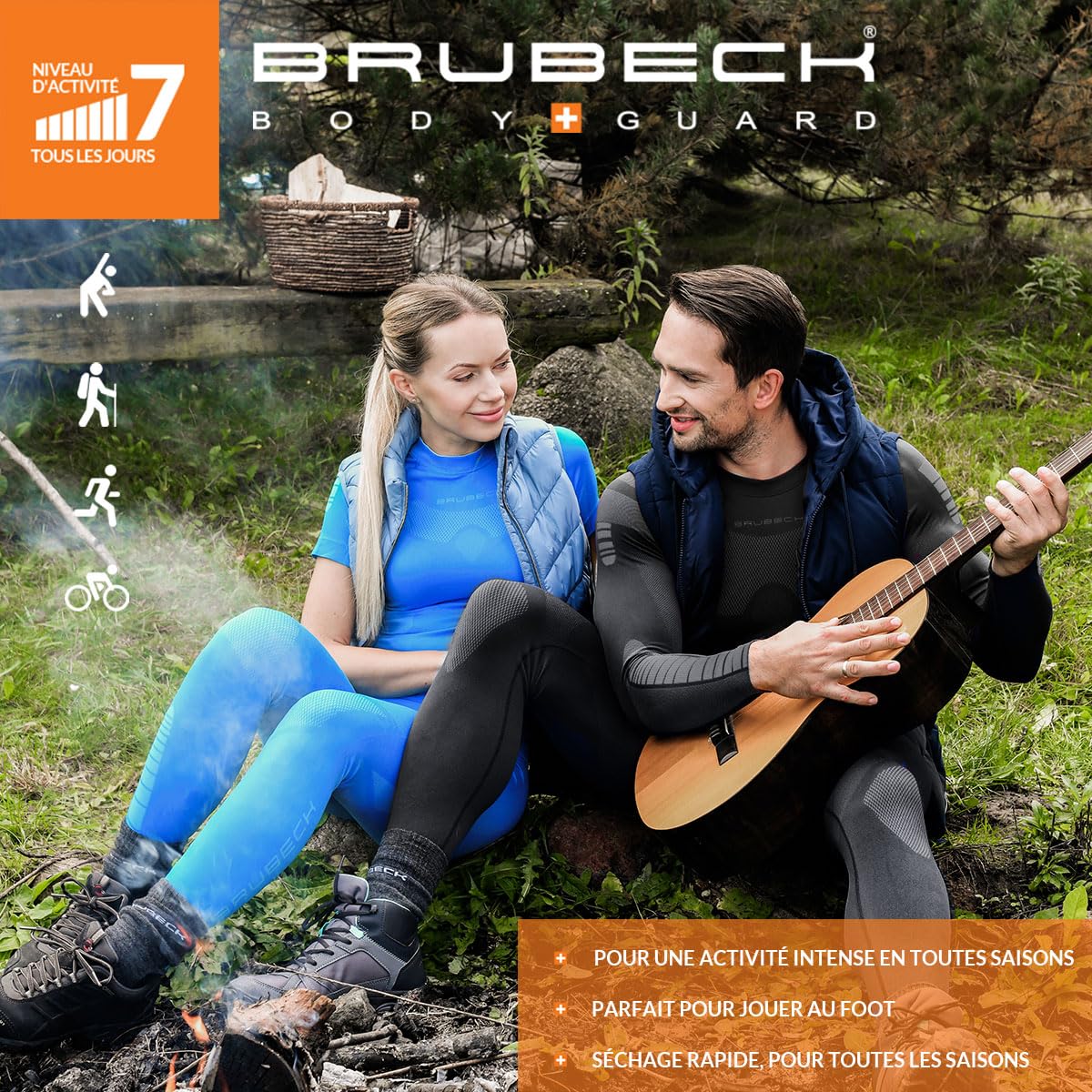 BRUBECK sous-vêtement Thermique Homme Chaud Ensemble Ski Homme pour Sports d’Extérieur Thermiques Homme T-Shirt Manches Longues et/ou Pantalon Fonctionnel sous-vêtements
