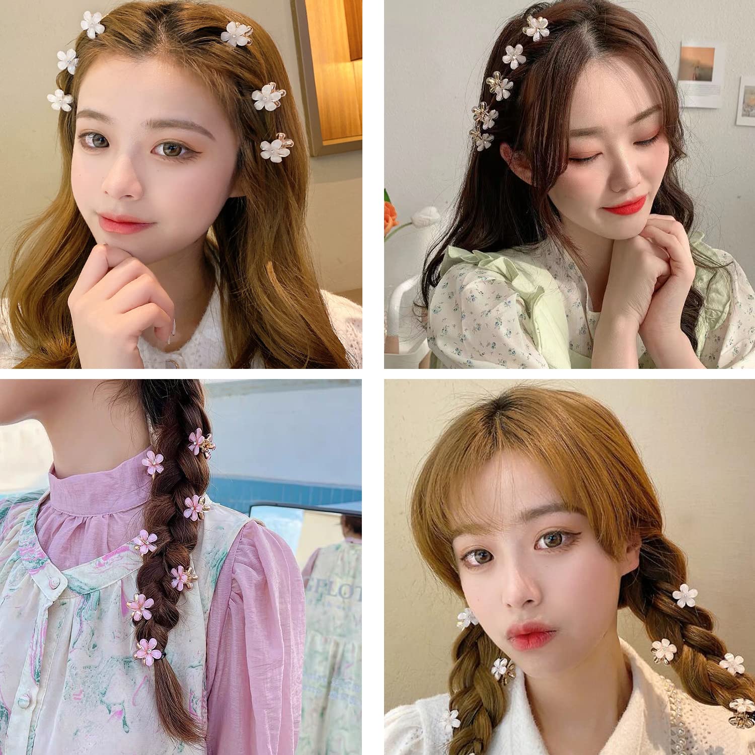 Amazon.co.jp: Liroyal ヘアクリップ 【4個セット】髪飾り 髪留め
