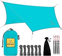 Vista 12 de Wise Owl Outfitters Toldo para Hamaca – Funda de lona impermeable para acampar con estacas de tienda de campaña y bolsa de transporte, refugio