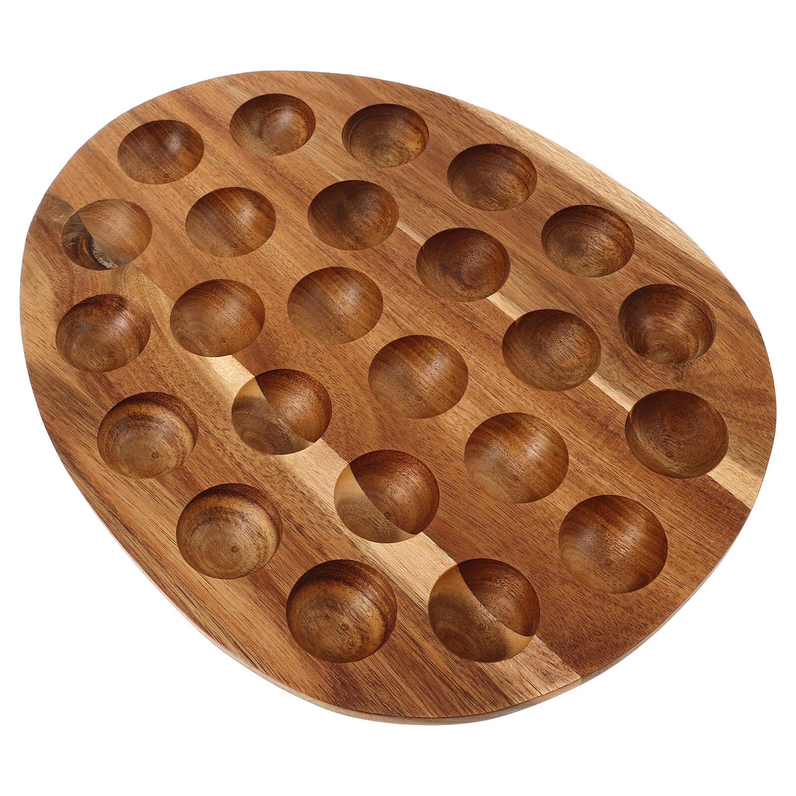 Organizador de Huevos Que Sostiene Gran Cantidad de Huevos de Madera Minimalista Bandeja Versátil Color Café para Cocina y Mesa