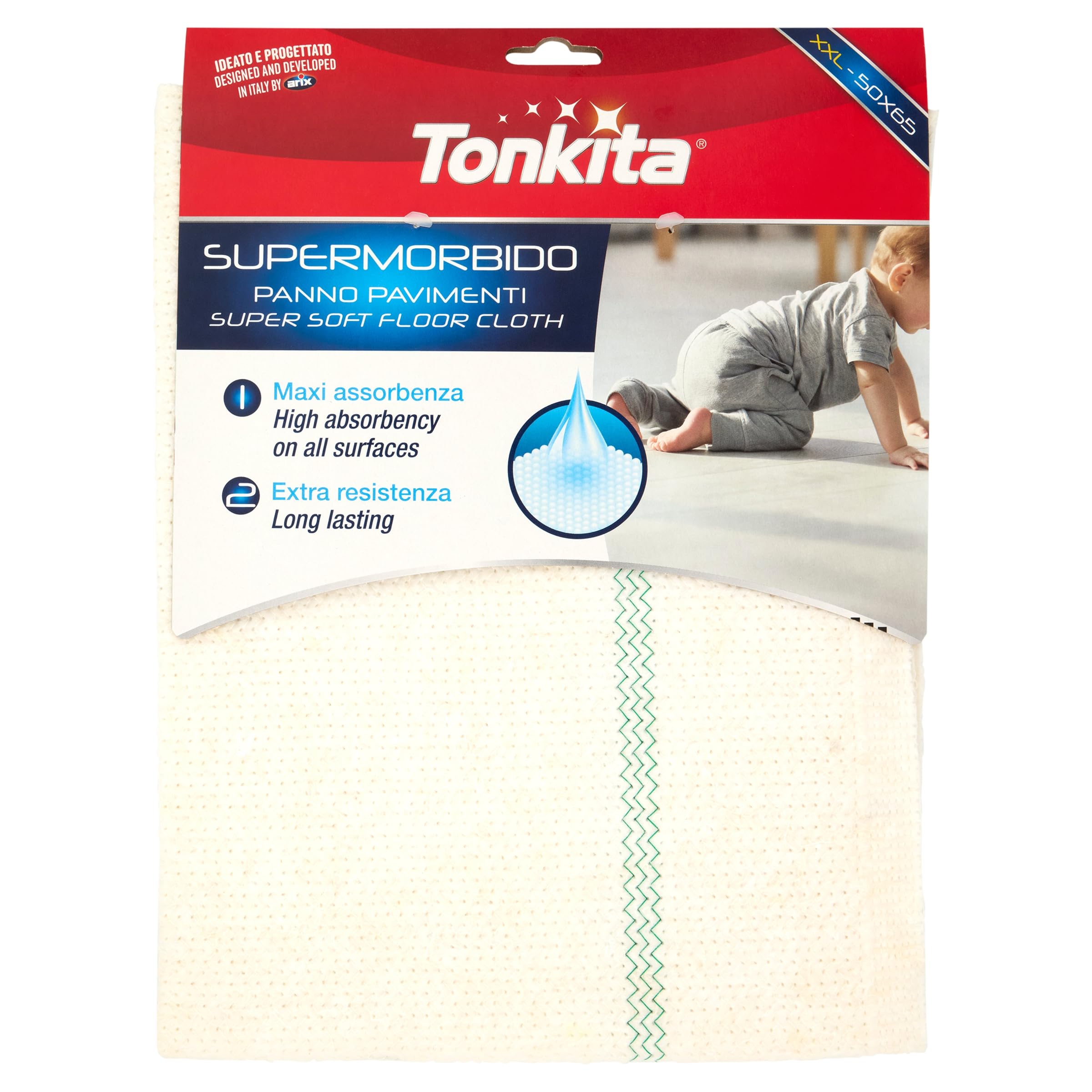 Tonkita | Supermorbido Panno Pavimenti XXL, 65x50 cm, Panno per Pulizia Pavimenti SuperAssorbente, Adatto a Tutte le Superfici Extra Resistente, Straccio Pavimento