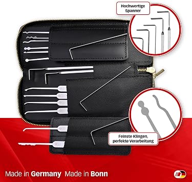 Lock Pick Set - Multipick Elite 17 - Finest Lock Picking Set 17 Pieces Made of Highest Quality Spring Steel for Professional Lock Pickers - Made in Germany