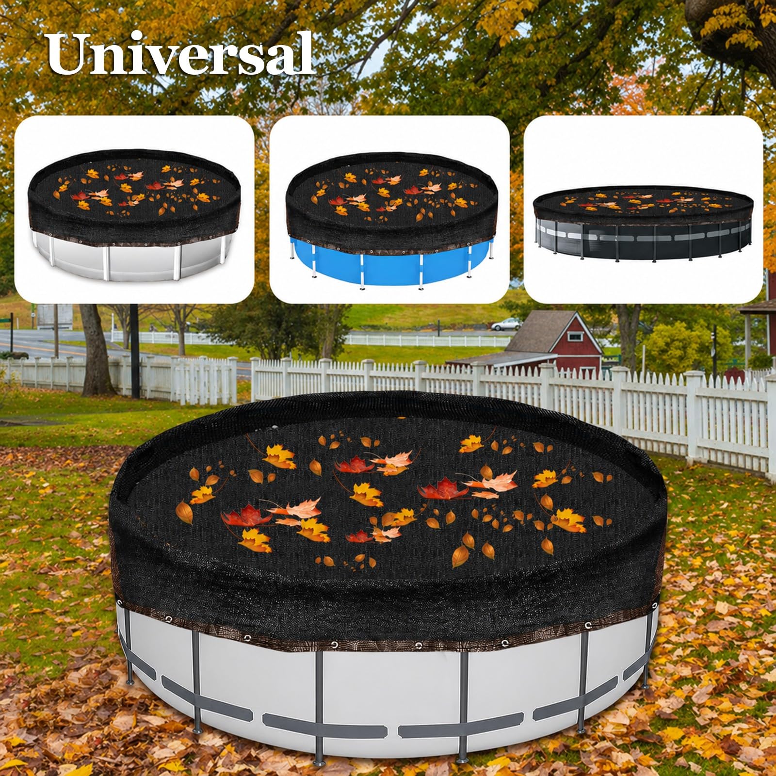 Bâche Piscine Ronde, Filet HDPE Anti-Feuilles pour Piscine Hors Sol | Maille perméable, œillets métalliques, bords renforcés, feuilles et débris, bassin, automne et hivernage(6.5m/21.3FT)