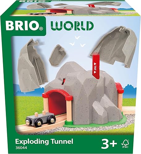 BRIO World - 36044 Exploding Tunnel  Juego de tren de juguete para niños a partir de 3 años