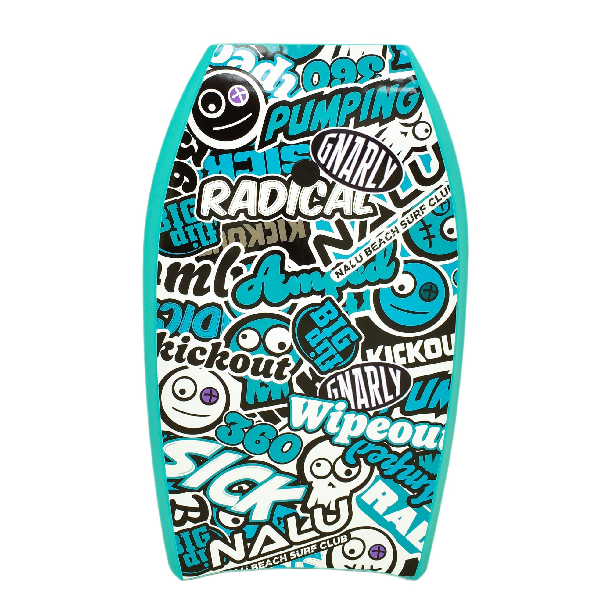Nalu Bodyboard Cross Bodyboard en polystyrène expansé avec laisse et bouchon Bleu sarcelle 104,1 cm