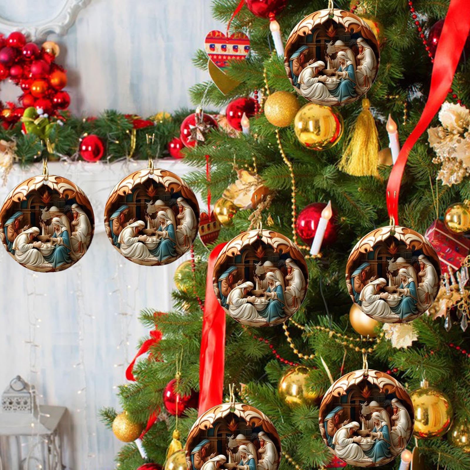 Décorations De Sapin De Noël Jésus En Acrylique | Décorations De